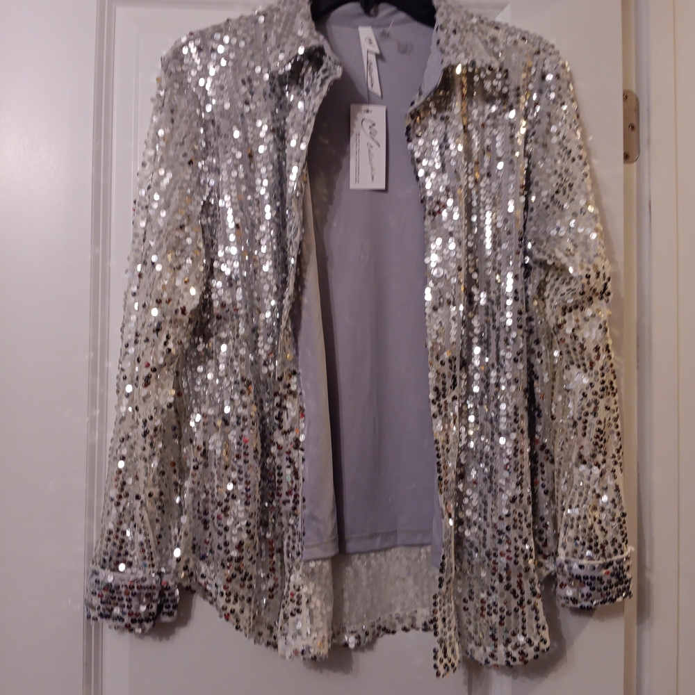 NY Collection Silver Jacket - Picture 3 of 8